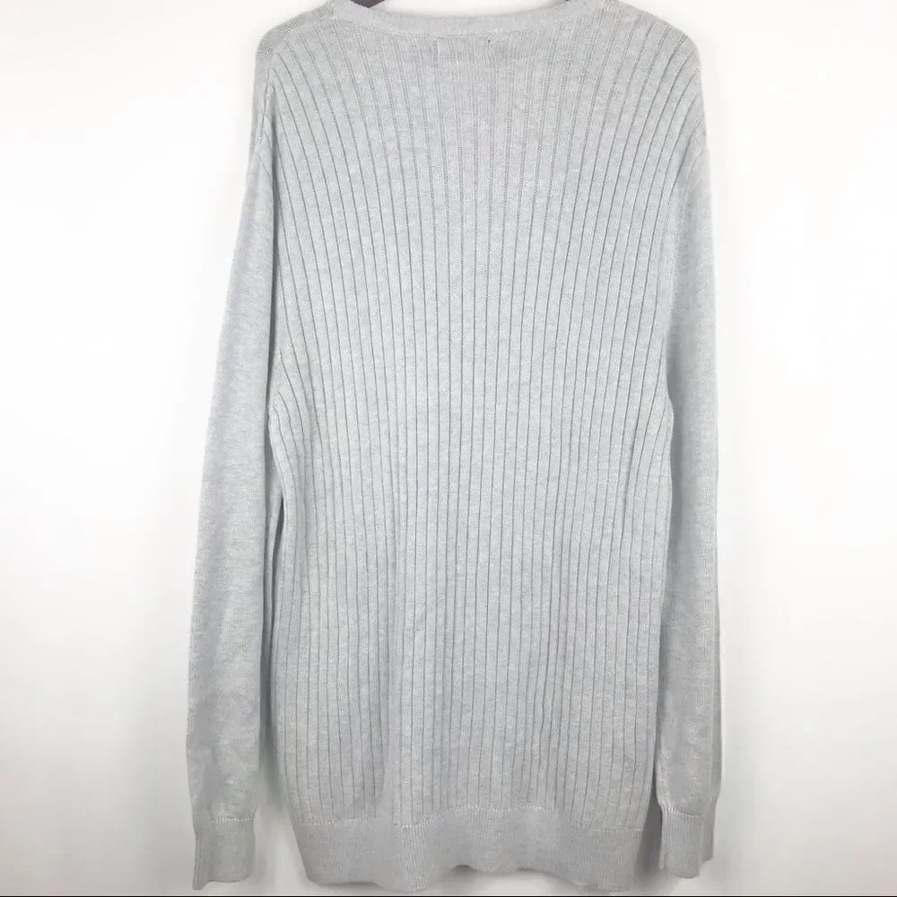 Nautica Gray Cable Knit Crew Neck Sweater NEW